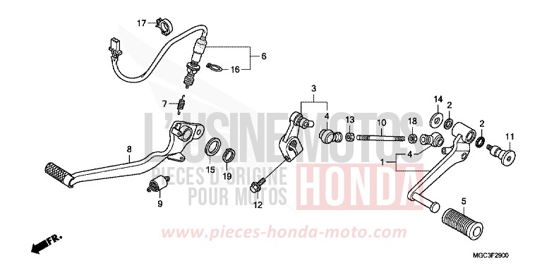 PEDAL for CB1100 ABS CANDY GLORY RED-U (R101) from 2013